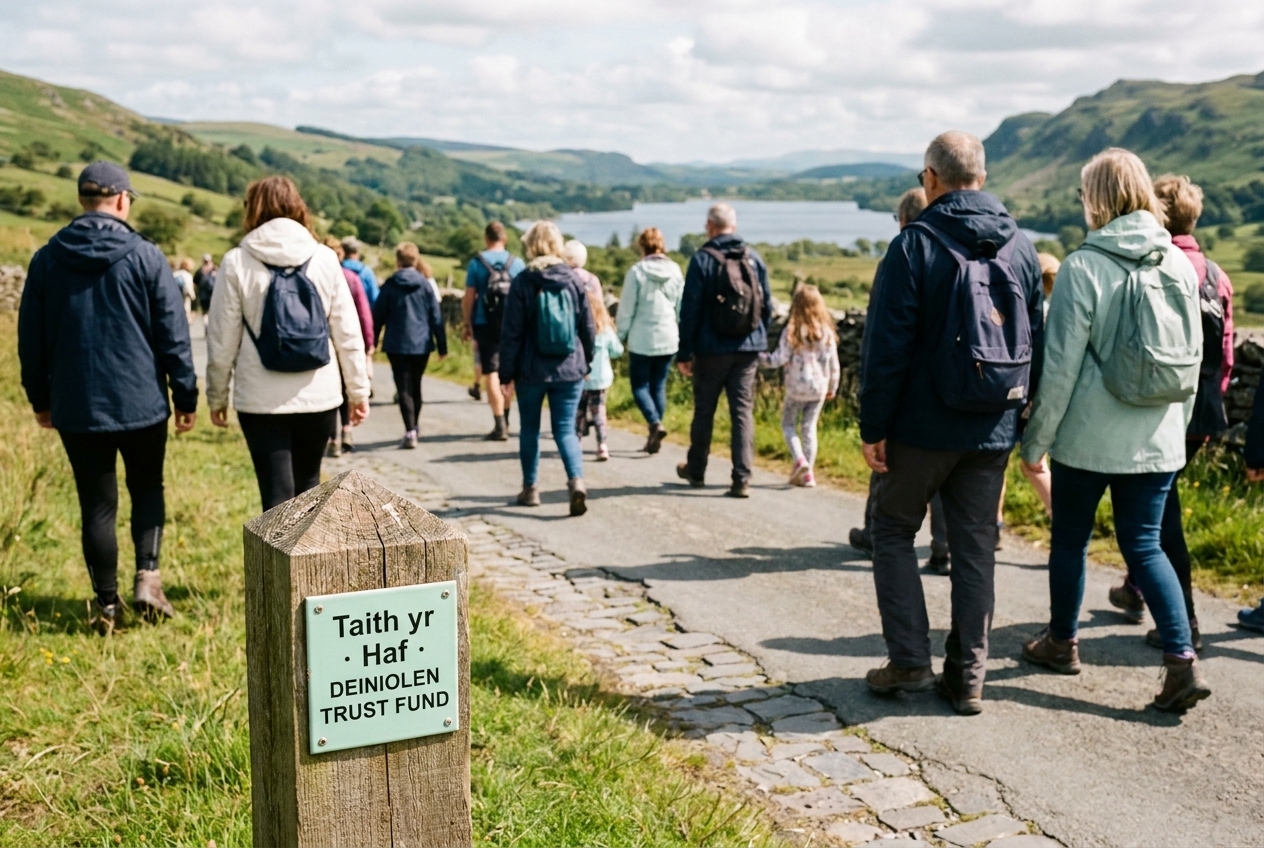 A community walk from Deiniolen to Llyn Padarn on a summer Saturday.